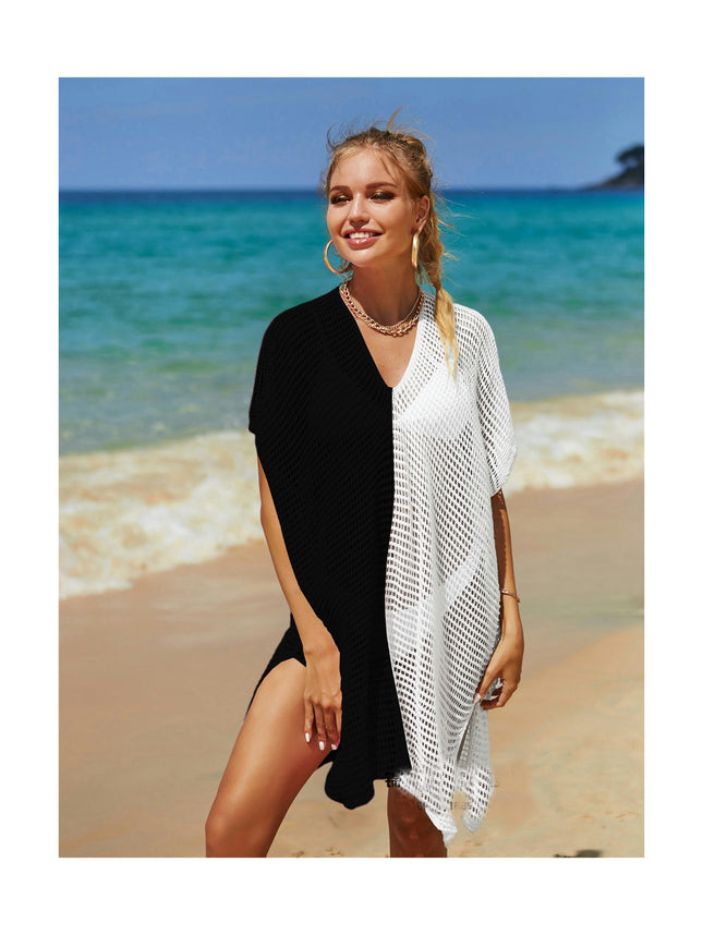 Women's Beach Coverup Crochet Hollow Out Knit Vacation Bikini Top