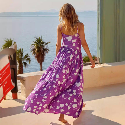 Maxi Dress for Women Summer Boho Spaghetti Strap Beach Dress