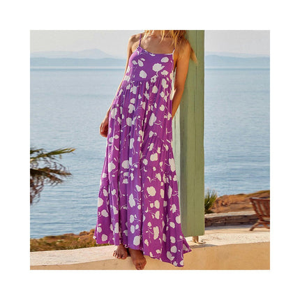 Maxi Dress for Women Summer Boho Spaghetti Strap Beach Dress