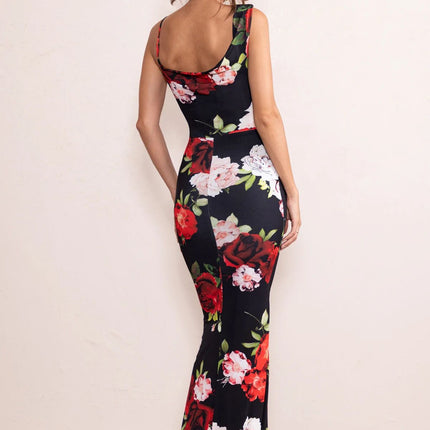 Women's Sleeveless Spaghetti Strap Elegant Evening Party Bodycon Maxi Dresses