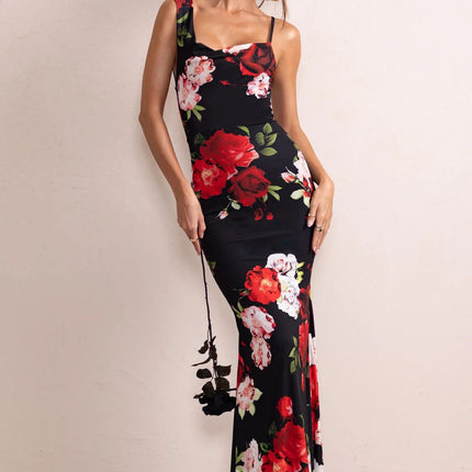 Women's Sleeveless Spaghetti Strap Elegant Evening Party Bodycon Maxi Dresses