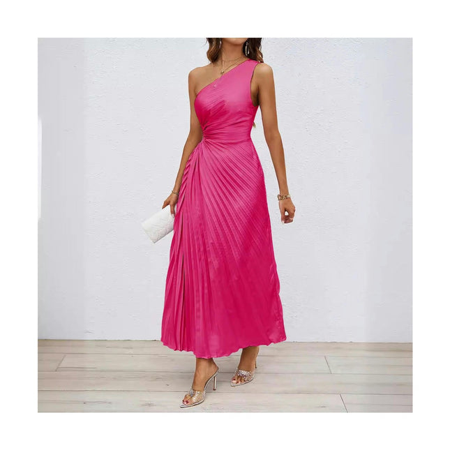 Women One Shoulder Backless Bodycon Slim Party Cocktail Formal Maxi Dress