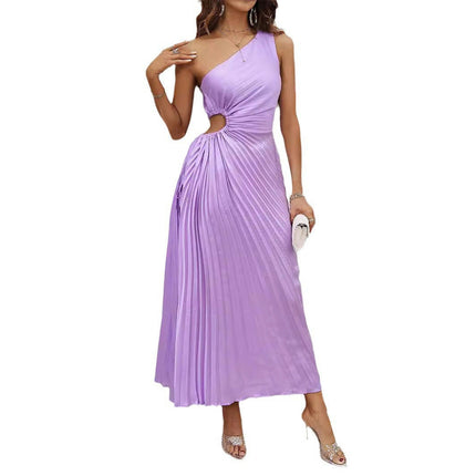 Women One Shoulder Backless Bodycon Slim Party Cocktail Formal Maxi Dress