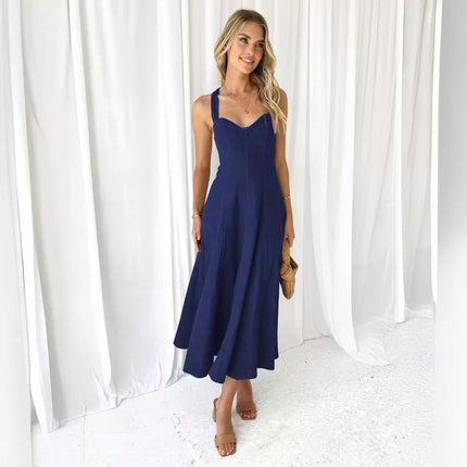 Women Spaghetti Strap Sleeveless Square Neck Flowy Wrap Maxi Dress