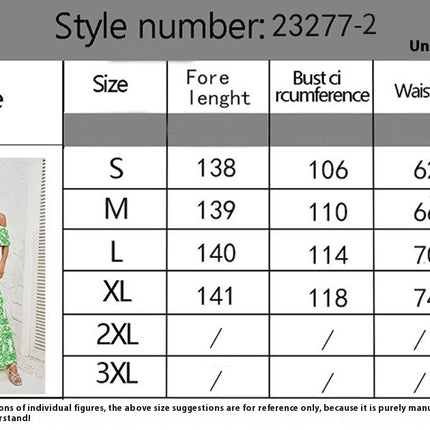 Women's Boho Print Off Shoulder Maxi A Line Tie Waist Summer Long Beach Dress