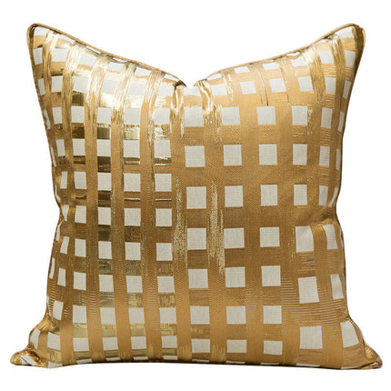 Luxury Plaid Cushion Covers Soft Throw Pillow Cover Decorative Pillowcase for Couch Home Decor-A