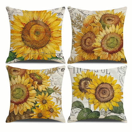 Sunflower Pillow Covers Yellow Floral Outdoor Decorative Throw Pillows Cushion Case Decor for Home