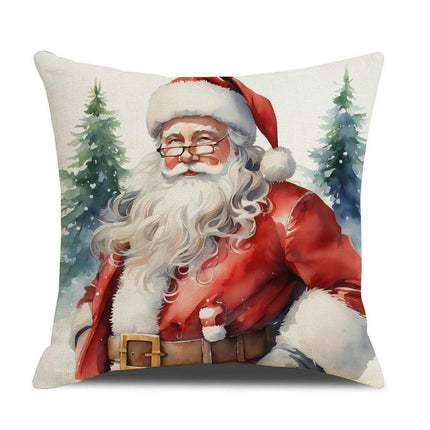 Christmas Pillow Covers Snowman Santa Claus Decor Throw Cushion Case for Home Couch