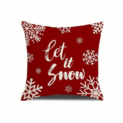 Christmas Throw Pillow Covers Christmas Holiday Pillow Cases Red Snowflakes Cushion Covers For Home Decor