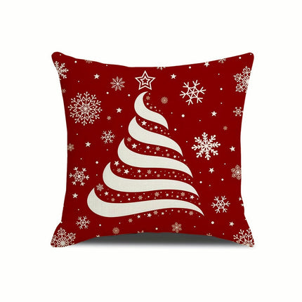 Christmas Throw Pillow Covers Christmas Holiday Pillow Cases Red Snowflakes Cushion Covers For Home Decor