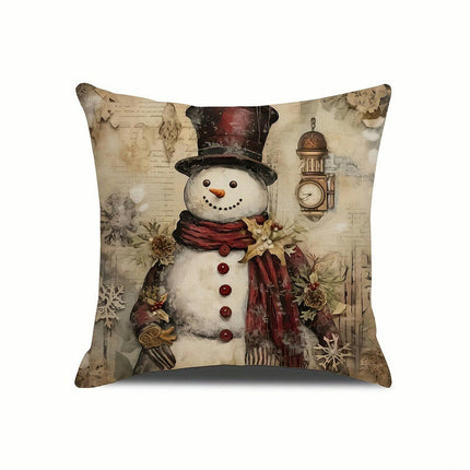 Christmas Pillow Covers Winter Snowman Cushion Covers Xmas Throw Pillow Cases for Home Decor