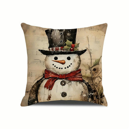 Christmas Pillow Covers Winter Snowman Cushion Covers Xmas Throw Pillow Cases for Home Decor