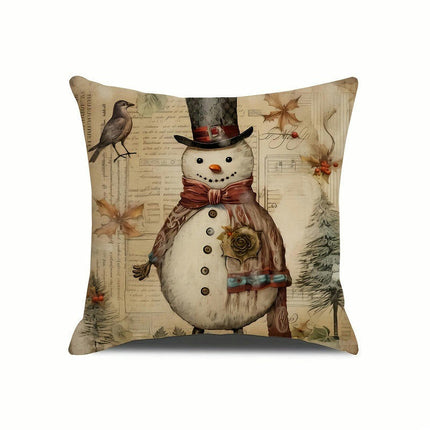 Christmas Pillow Covers Winter Snowman Cushion Covers Xmas Throw Pillow Cases for Home Decor