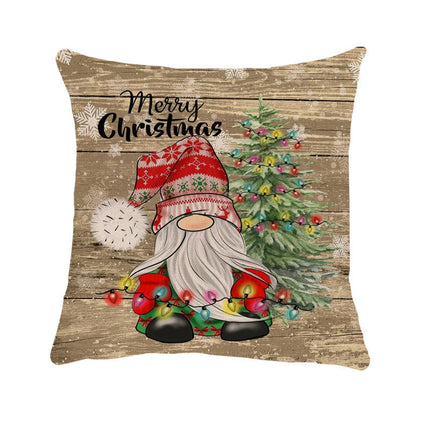 Merry Christmas Pillow Cover with Christmas Tree and Red Truck Home Decorative Throw Cushion Case