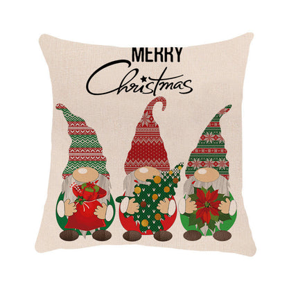 Merry Christmas Pillow Cover with Christmas Tree and Red Truck Home Decorative Throw Cushion Case