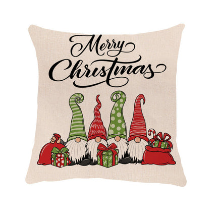 Merry Christmas Pillow Cover with Christmas Tree and Red Truck Home Decorative Throw Cushion Case