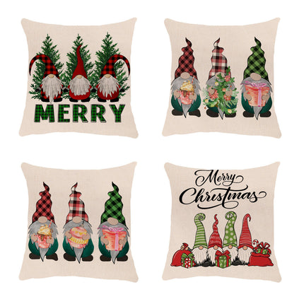 Merry Christmas Pillow Cover with Christmas Tree and Red Truck Home Decorative Throw Cushion Case