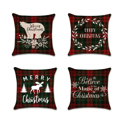 Merry Christmas Throw Pillow Cover,Home Winter Decoration Holiday Square Pillowcase Decor for Sofa Couch