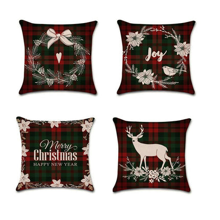 Merry Christmas Throw Pillow Cover,Home Winter Decoration Holiday Square Pillowcase Decor for Sofa Couch