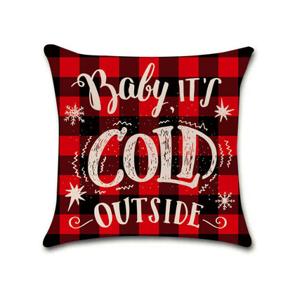 Merry Christmas Throw Pillow Cover,Home Winter Decoration Holiday Square Pillowcase Decor for Sofa Couch-A