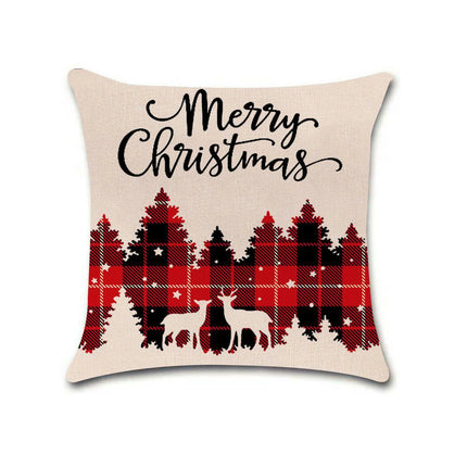 Merry Christmas Throw Pillow Cover,Home Winter Decoration Holiday Square Pillowcase Decor for Sofa Couch-A