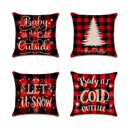 Merry Christmas Throw Pillow Cover,Home Winter Decoration Holiday Square Pillowcase Decor for Sofa Couch-A