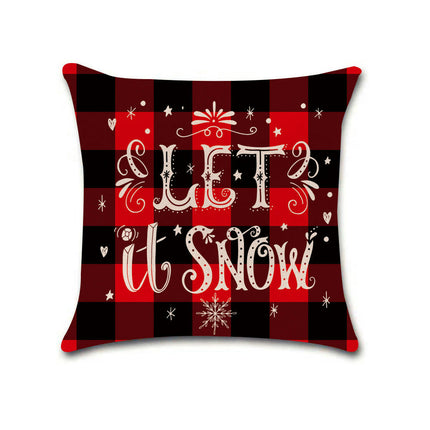 Merry Christmas Throw Pillow Cover,Home Winter Decoration Holiday Square Pillowcase Decor for Sofa Couch-A