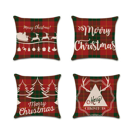 Merry Christmas Throw Pillow Cover,Home Winter Decoration Holiday Square Pillowcase Decor for Sofa Couch-A