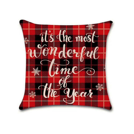 Merry Christmas Throw Pillow Cover,Home Winter Decoration Holiday Square Pillowcase Decor for Sofa Couch-A