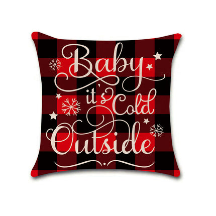 Merry Christmas Throw Pillow Cover,Home Winter Decoration Holiday Square Pillowcase Decor for Sofa Couch-A