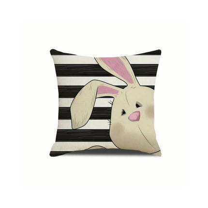 Happy Easter Bunny Decorative Throw Pillow Covers Easter Cushion Case Spring Home Decoration for Sofa