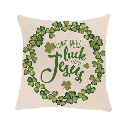 St. Patrick Decorative Throw Pillow Covers Square Cushion Case Spring Home Decoration for Sofa