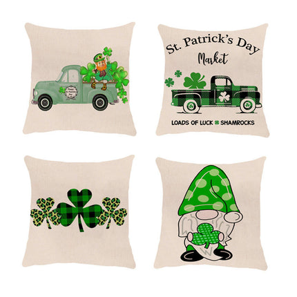 St. Patrick Decorative Throw Pillow Covers Square Cushion Case Spring Home Decoration for Sofa