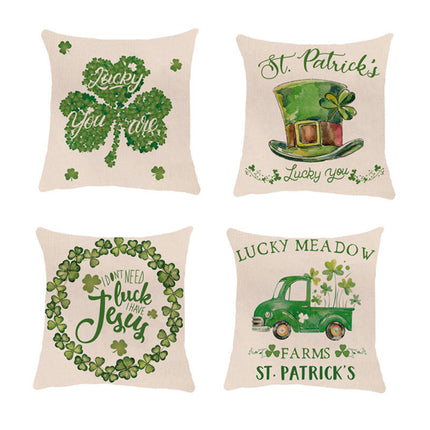 St. Patrick Decorative Throw Pillow Covers Square Cushion Case Spring Home Decoration for Sofa