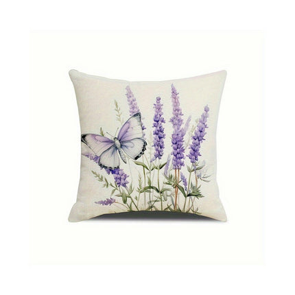 Lavender Decorative Throw Pillow Covers Square Cushion Case Spring Home Decoration for Sofa