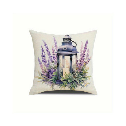 Lavender Decorative Throw Pillow Covers Square Cushion Case Spring Home Decoration for Sofa