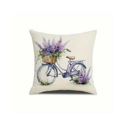 Lavender Decorative Throw Pillow Covers Square Cushion Case Spring Home Decoration for Sofa