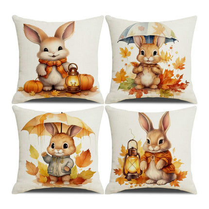 Fall Pillow Covers Thanksgiving Autumn Throw Pillow Covers Square Outdoor Sofa Couch Home Pillow Cases