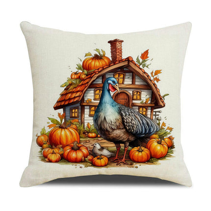 Fall Pillow Covers Thanksgiving Autumn Throw Pillow Covers Square Outdoor Sofa Couch Home Pillow Case-A