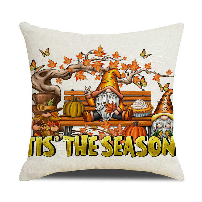 Fall Pillow Covers Thanksgiving Autumn Throw Pillow Covers Square Outdoor Sofa Couch Home Pillow Cases-B