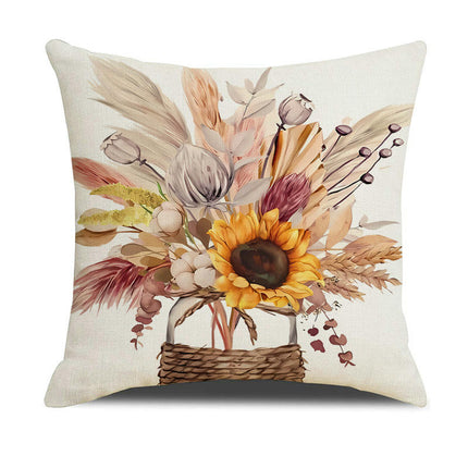 Fall Pillow Covers Thanksgiving Autumn Throw Pillow Covers Square Outdoor Sofa Couch Home Pillow Cases-B