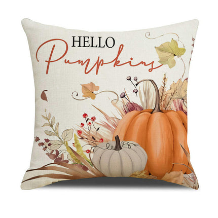 Fall Pillow Covers Thanksgiving Autumn Throw Pillow Covers Square Outdoor Sofa Couch Home Pillow Cases-B