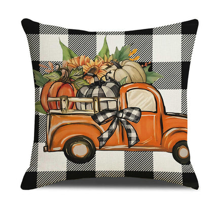 Fall Pillow Covers Thanksgiving Autumn Throw Pillow Covers Square Outdoor Sofa Couch Home Pillow Cases-B