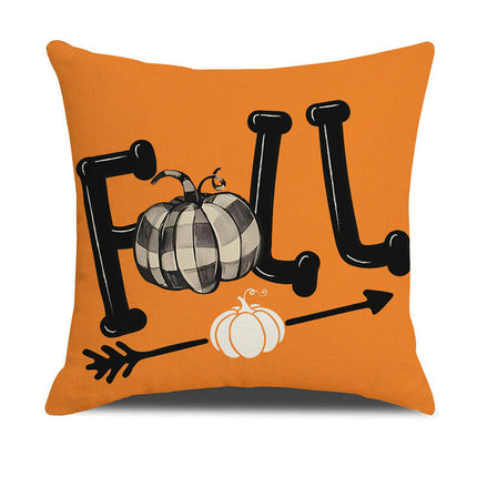 Fall Pillow Covers Thanksgiving Autumn Throw Pillow Covers Square Outdoor Sofa Couch Home Pillow Cases-B