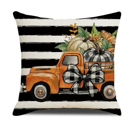 Fall Pillow Covers Thanksgiving Autumn Throw Pillow Covers Square Outdoor Sofa Couch Home Pillow Cases-B