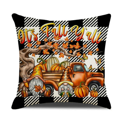 Fall Pillow Covers Thanksgiving Autumn Throw Pillow Covers Square Outdoor Sofa Couch Home Pillow Cases-B