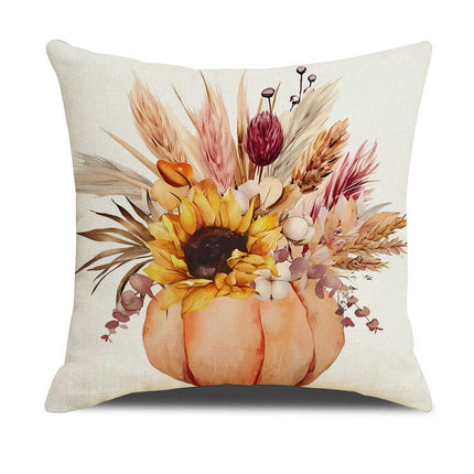 Fall Pillow Covers Thanksgiving Autumn Throw Pillow Covers Square Outdoor Sofa Couch Home Pillow Cases-B