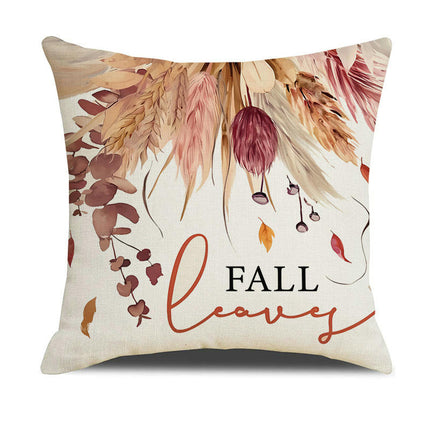 Fall Pillow Covers Thanksgiving Autumn Throw Pillow Covers Square Outdoor Sofa Couch Home Pillow Cases-B