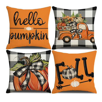 Fall Pillow Covers Thanksgiving Autumn Throw Pillow Covers Square Outdoor Sofa Couch Home Pillow Cases-B