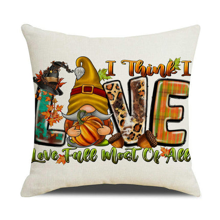 Fall Pillow Covers Thanksgiving Autumn Throw Pillow Covers Square Outdoor Sofa Couch Home Pillow Cases-B